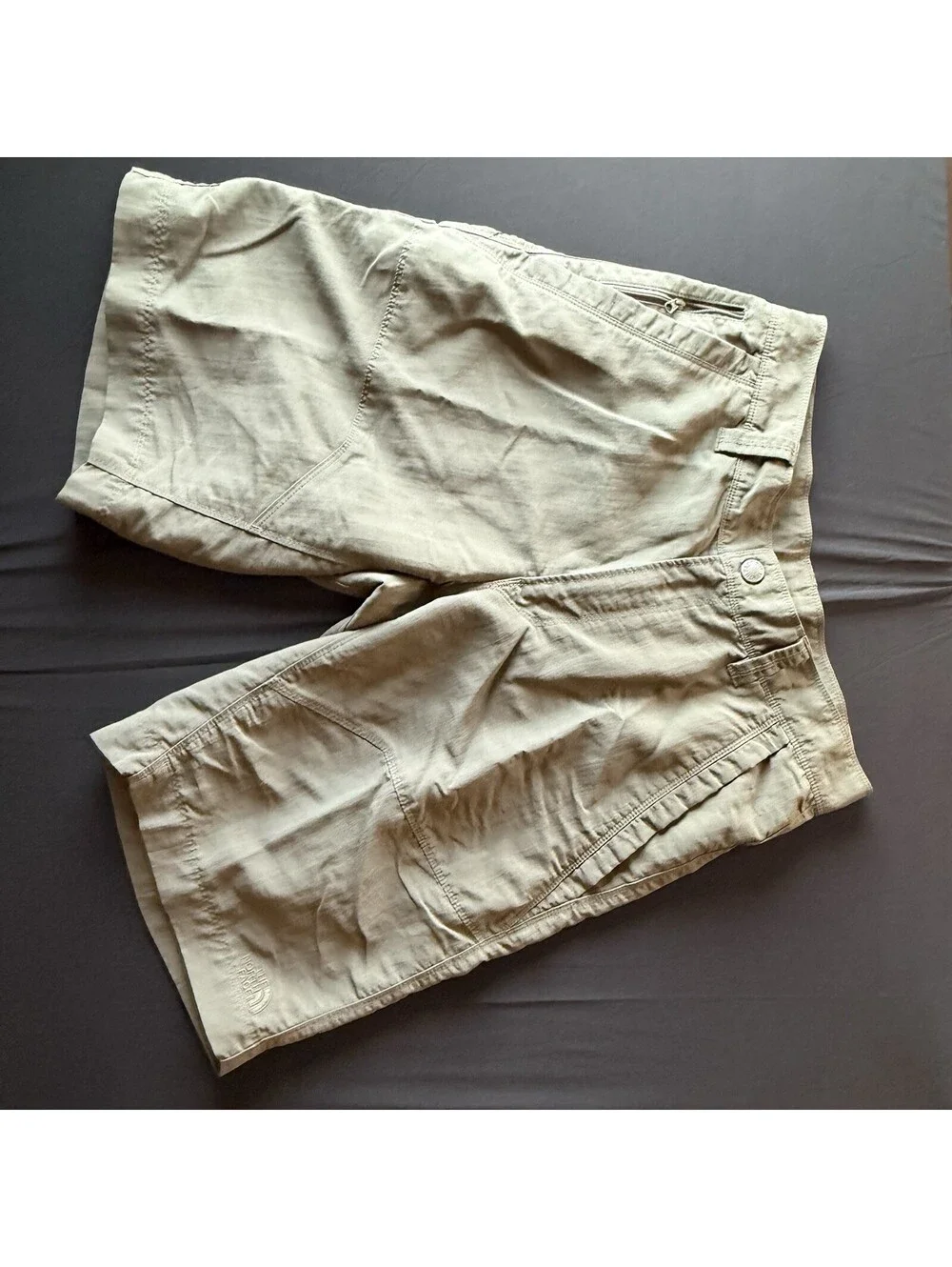 The North Face Men Hiking Cargo Short Size 32 Olive Green Nylon Zip